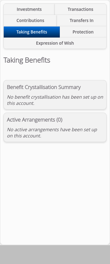 Role-Adviser > 06 Account Summary - NO DATA > Lower tabs